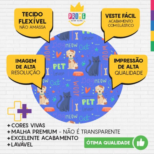 Painel Redondo 3D Pets Tecido Sublimado - Image 3