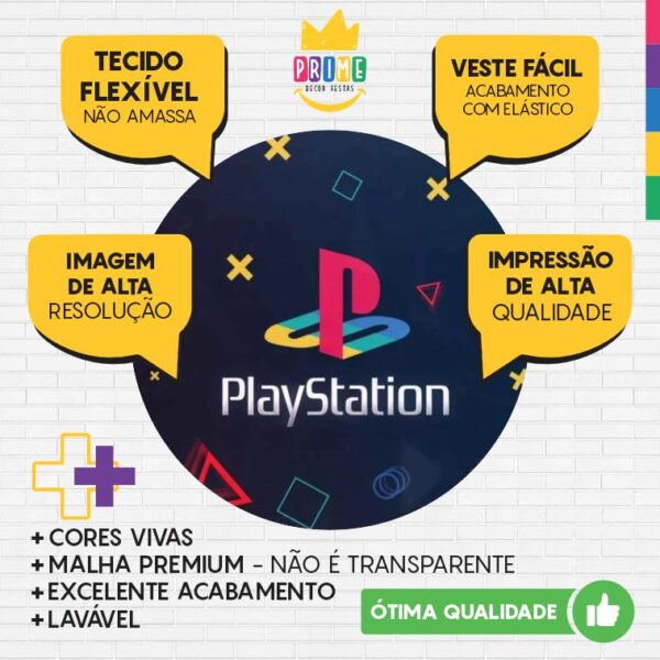 Painel Redondo 3D Playstation Tecido Sublimado - Image 3