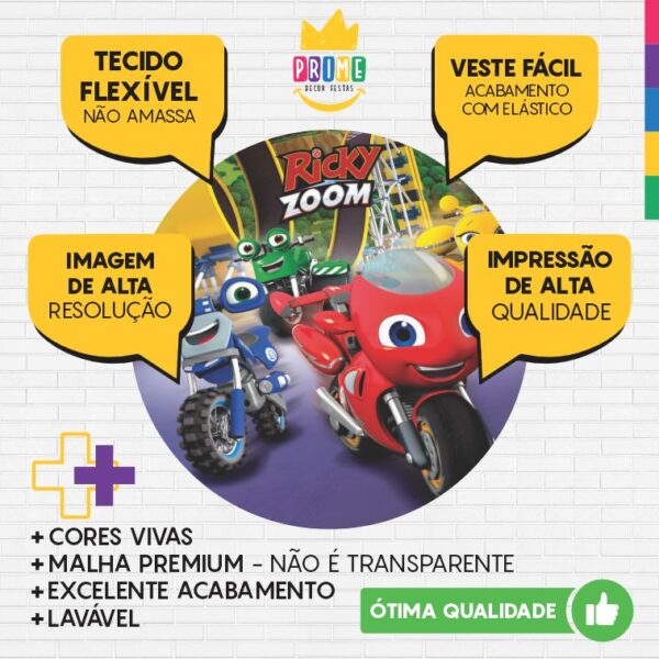 Painel Redondo 3D Rick Zoom Tecido Sublimado - Image 3