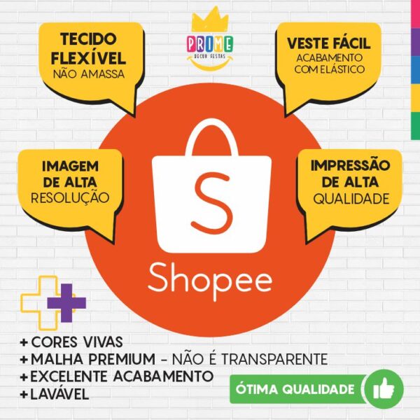 Painel Redondo 3D Shopee Tecido Sublimado - Image 3