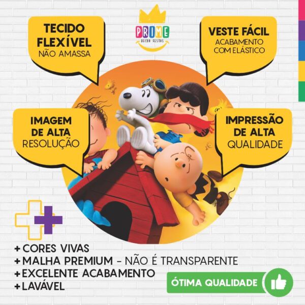 Painel Redondo 3D Snoopy Tecido Sublimado - Image 3