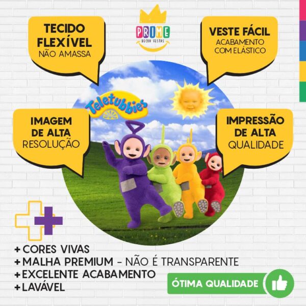 Painel Redondo 3D Teletubbies Tecido Sublimado - Image 3
