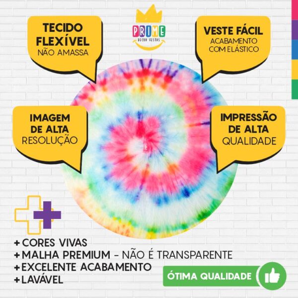 Painel Redondo 3D Tie DyeTecido Sublimado - Image 3