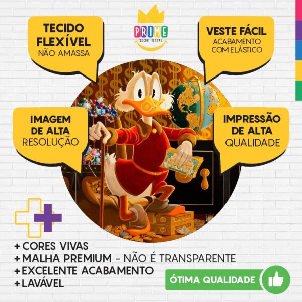Painel Redondo 3D Tio Patinhas Tecido Sublimado - Image 3