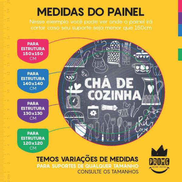 Painel Redondo 3D Chá de Cozinha Tecido Sublimado - Image 4