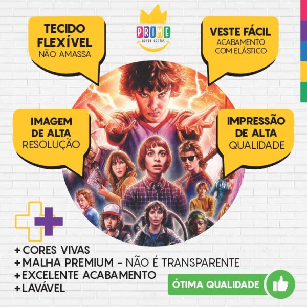 Painel Redondo 3D Stranger Things Tecido Sublimado - Image 3