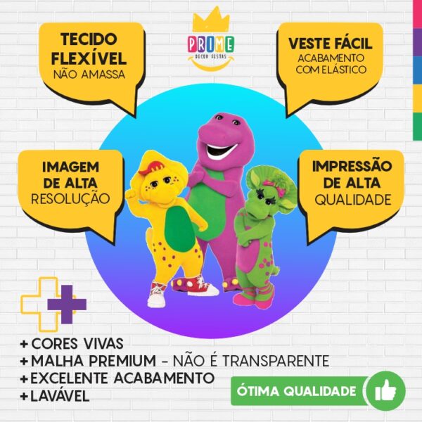 Painel Redondo 3D Barney Tecido Sublimado - Image 3