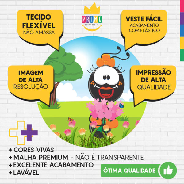 Painel Redondo 3D Smilinguido Tecido Sublimado 1,50m x 1,50m - Image 3