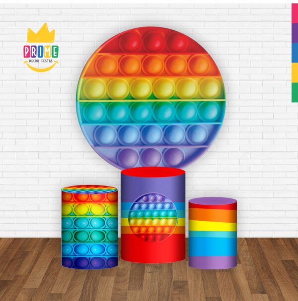 Trio Capa Cilindro + Painel Redondo 3D Pop It Fidget Toys 1,50m Veste Fácil - Image 2