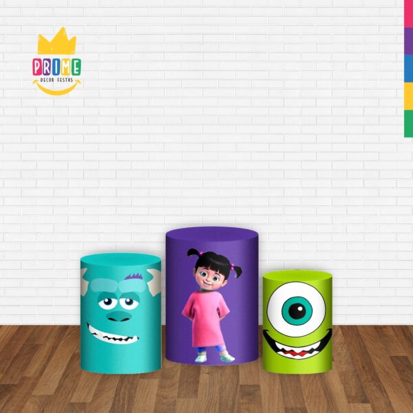 Trio Capa Cilindro Monstros Sa 3d Em Tecido Com Elástico - Image 2