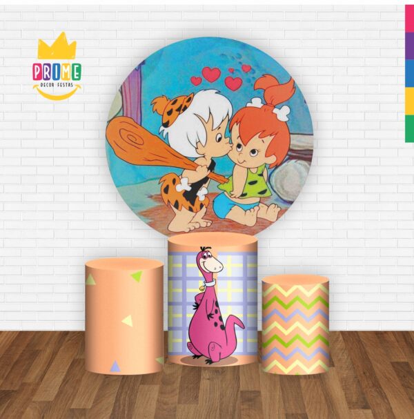Trio Capa Cilindro + Painel Redondo 3D The Flintstones 1,50m Veste Fácil - Image 2