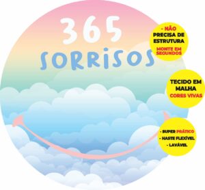 Painel Redondo 3D 365 Sorrisos Abre Fácil Em Tecido