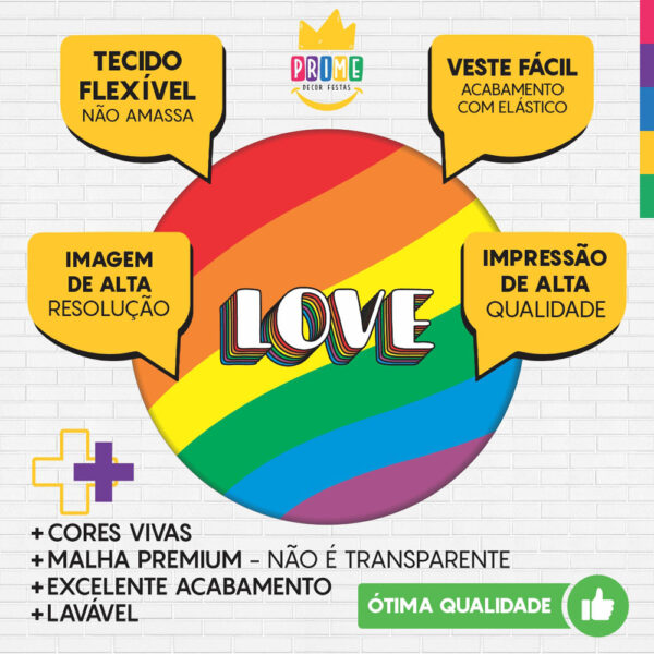 Trio Capa Cilindro + Painel Redondo 3D Lgbt 1,50m Veste Fácil - Image 3