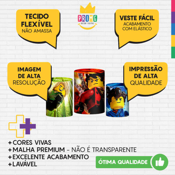 Trio Capa Cilindro Ninja Go 3d Em Tecido Com Elástico - Image 3