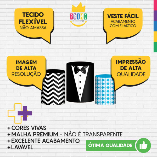 Trio Capa Cilindro Poderoso Chefinho 3d Em Tecido Com Elástico - Image 3