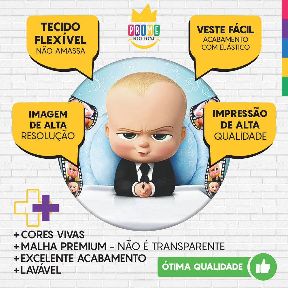 Trio Capa Cilindro + Painel Redondo 3D Poderoso Chefinho 1,50m Veste Fácil - Imagem 3