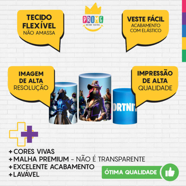 Trio Capa Cilindro Fortnite 3d Em Tecido Com Elástico - Image 3