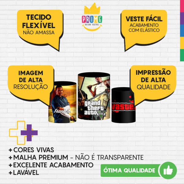 Trio Capa Cilindro Gta 3d Em Tecido Com Elástico - Image 3