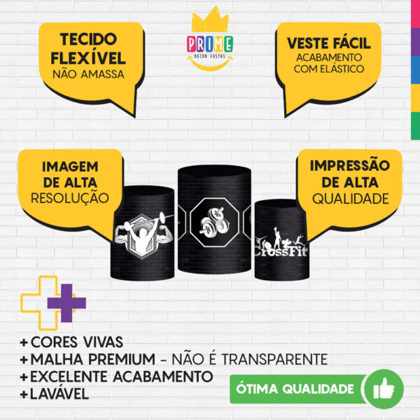 Trio Capa Cilindro Crossfit 3d Em Tecido Com Elástico - Image 3