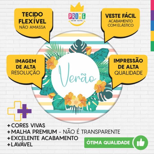 Trio Capa Cilindro + Painel Redondo 3D Verão 1,50m Veste Fácil - Image 3