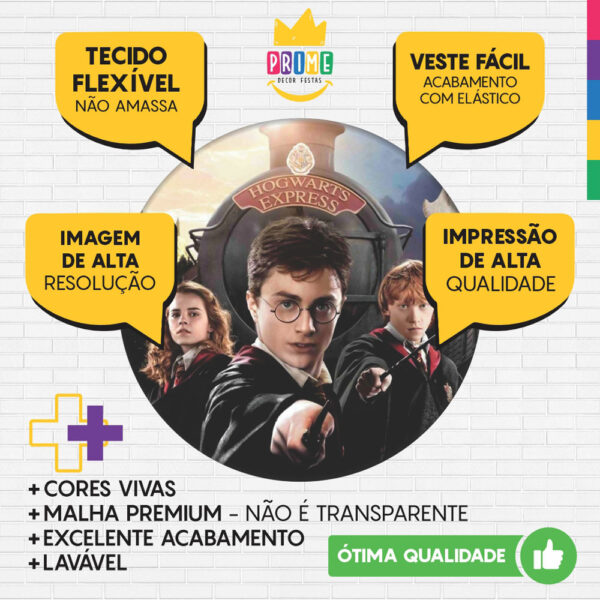 Trio Capa Cilindro + Painel Redondo 3D Harry Potter 1,50m Veste Fácil - Image 3