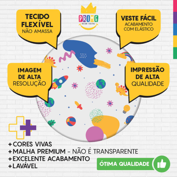 Trio Capa Cilindro + Painel Redondo 3D Infantil 1,50m Veste Fácil - Image 3
