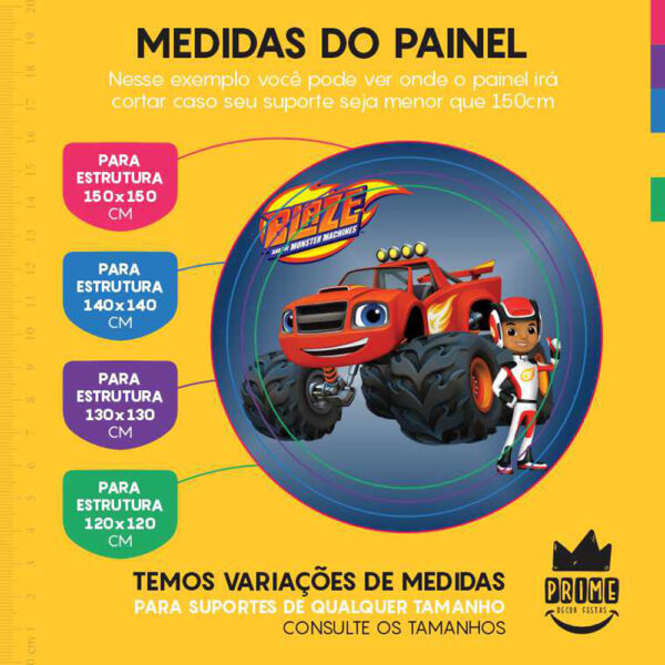 Painel Redondo 3D Blaze Tecido Sublimado - Image 4