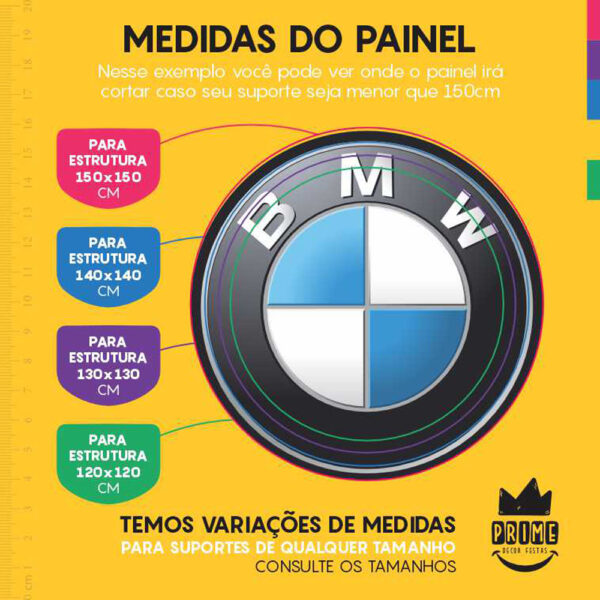 Painel Redondo 3D Bmw Tecido Sublimado - Image 4