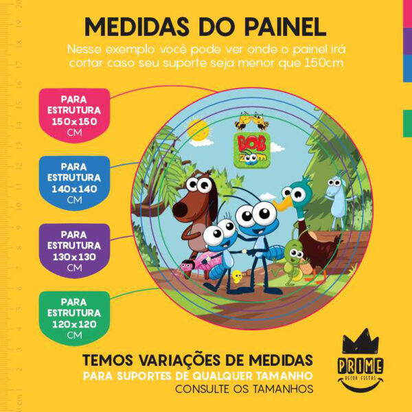 Painel Redondo 3D Bob Zoom Tecido Sublimado - Image 4
