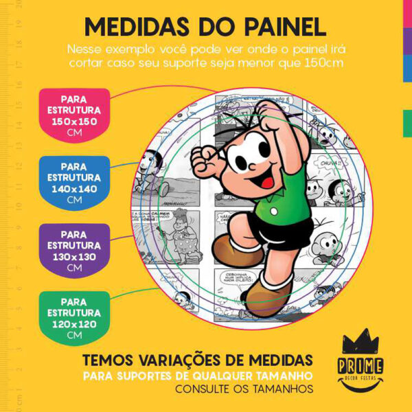 Painel Redondo 3D Cebolinha Tecido Sublimado - Image 4