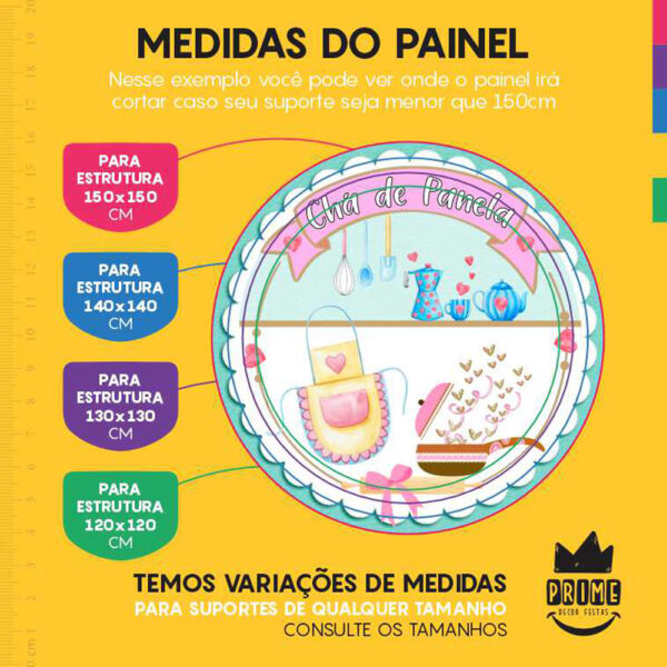 Painel Redondo 3D Chá de Panela Tecido Sublimado - Image 4