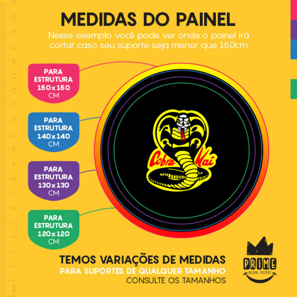 Painel Redondo 3D Cobra Kai Tecido Sublimado - Image 4
