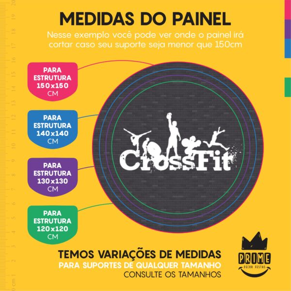 Painel Redondo 3D Crossfit Tecido Sublimado - Image 4
