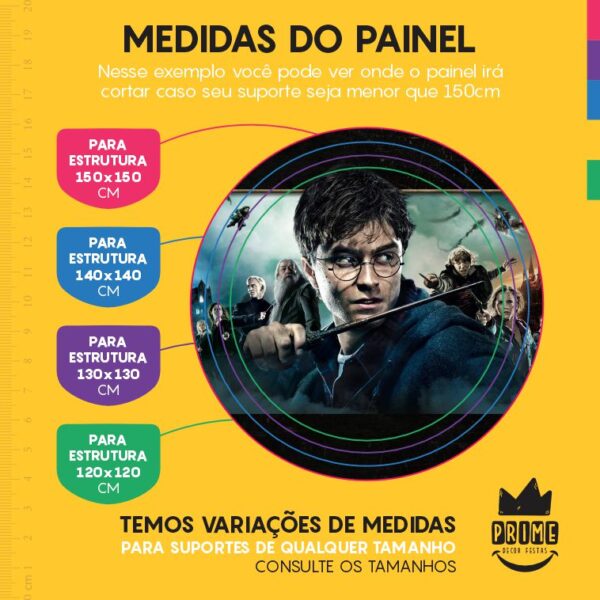 Painel Redondo 3D Harry Potter Tecido Sublimado - Image 4