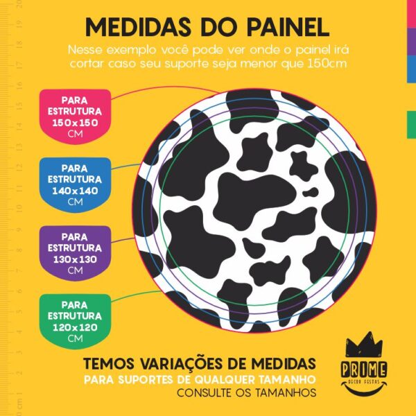 Painel Redondo 3D Malha Vaquinha Tecido Sublimado - Image 4