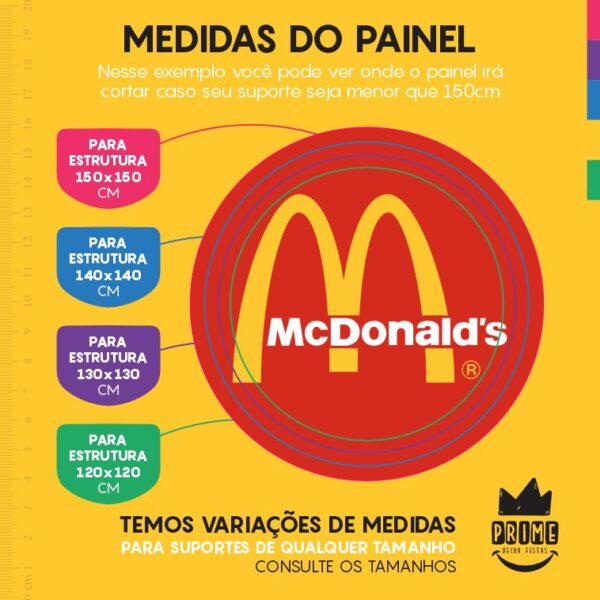 Painel Redondo 3D Mc Donalds Tecido Sublimado - Image 4