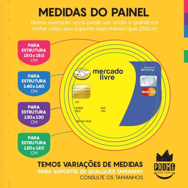 Painel Redondo 3D Mercado Livre Tecido Sublimado - Image 4