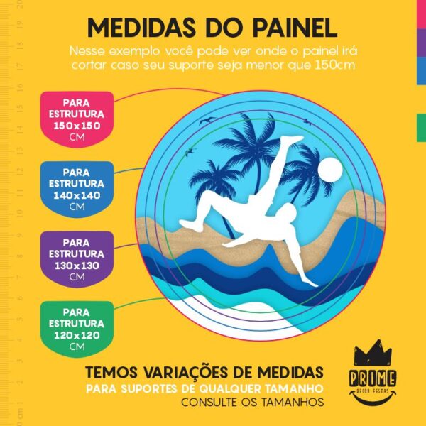 Painel Redondo 3D Futevôlei Tecido Sublimado - Image 4