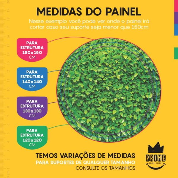 Painel Redondo 3D Muro Inglês Tecido Sublimado - Image 4