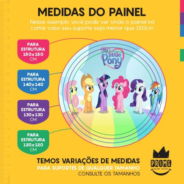 Painel Redondo 3D My Little Pony Tecido Sublimado - Image 4