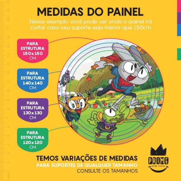 Painel Redondo 3D Ninjin Tecido Sublimado - Image 4