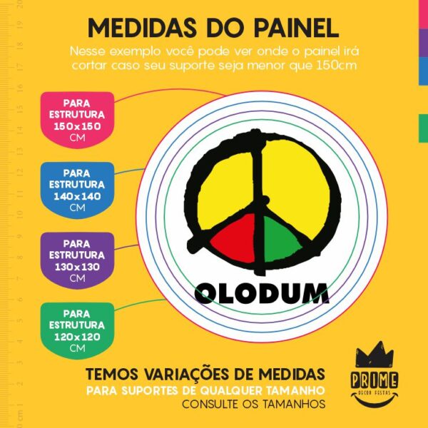 Painel Redondo 3D Olodum Tecido Sublimado - Image 4
