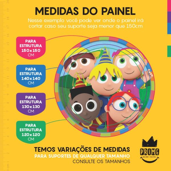 Painel Redondo 3D Pequerruchos Tecido Sublimado - Image 4