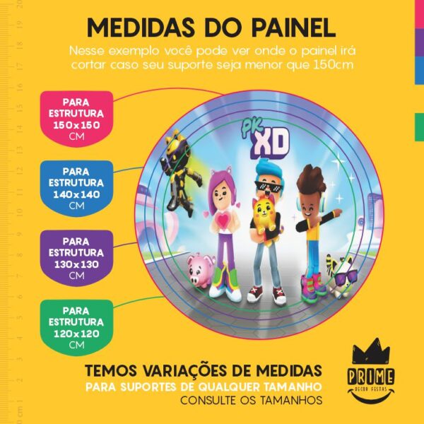 Painel Redondo 3D Pk Xd Tecido Sublimado - Image 4