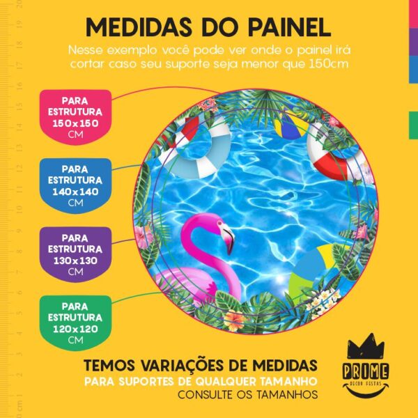 Painel Redondo 3D Pool Party Tecido Sublimado - Image 4