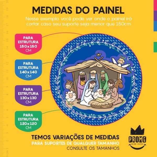 Painel Redondo 3D Presépio Tecido Sublimado - Image 4