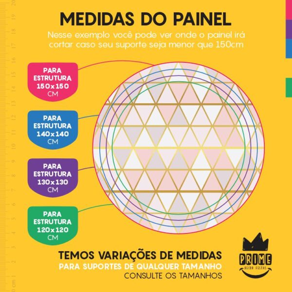 Painel Redondo 3D Rose Golde Tecido Sublimado - Image 4