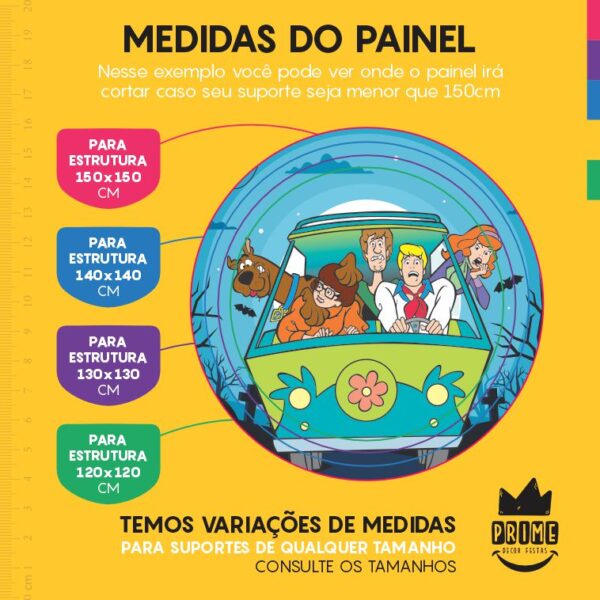 Painel Redondo 3D Scoob Doo Tecido Sublimado - Image 4