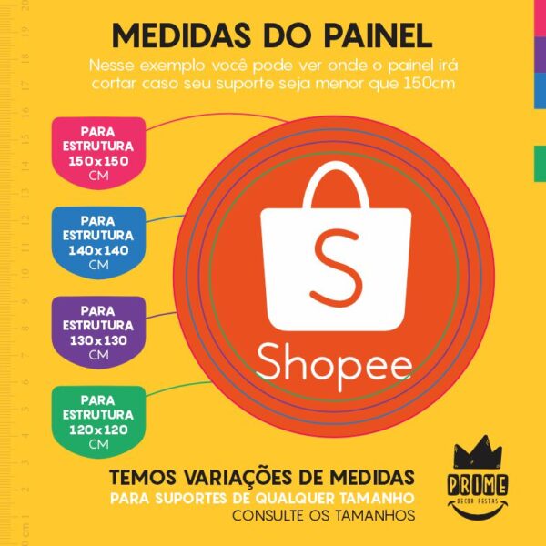 Painel Redondo 3D Shopee Tecido Sublimado - Image 4