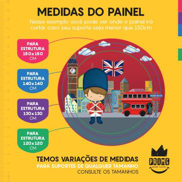 Painel Redondo 3D Soldadinho de Chumbo Tecido Sublimado - Image 4